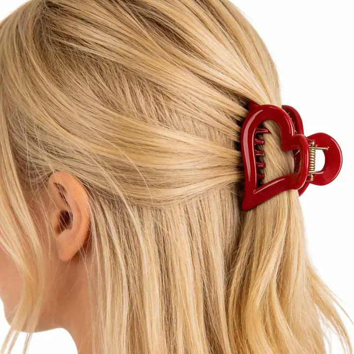 Valentine's Heart Acrylic Mini Hair Claw Clip