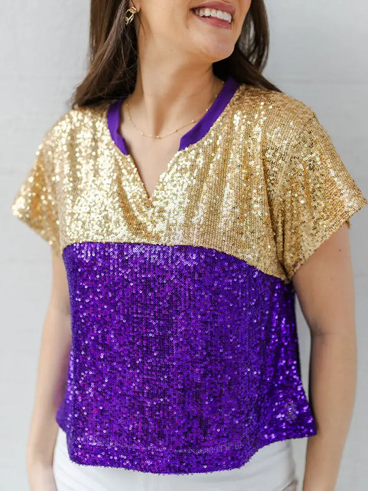 Top Diane Fb Purple & Gold