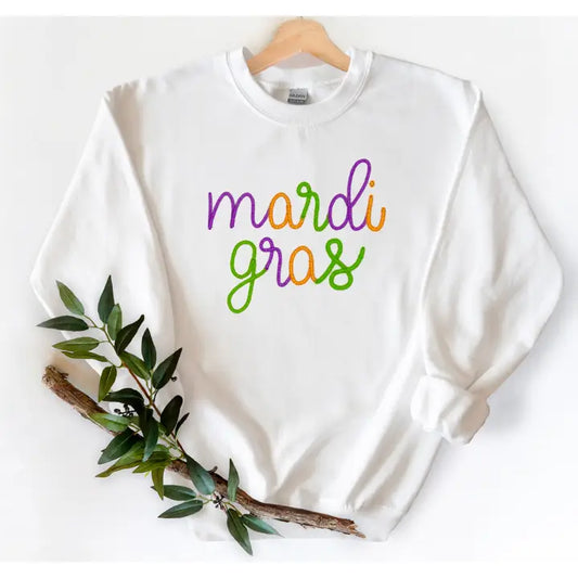 Faux Tinsel Mardi Gras Sweatshirt