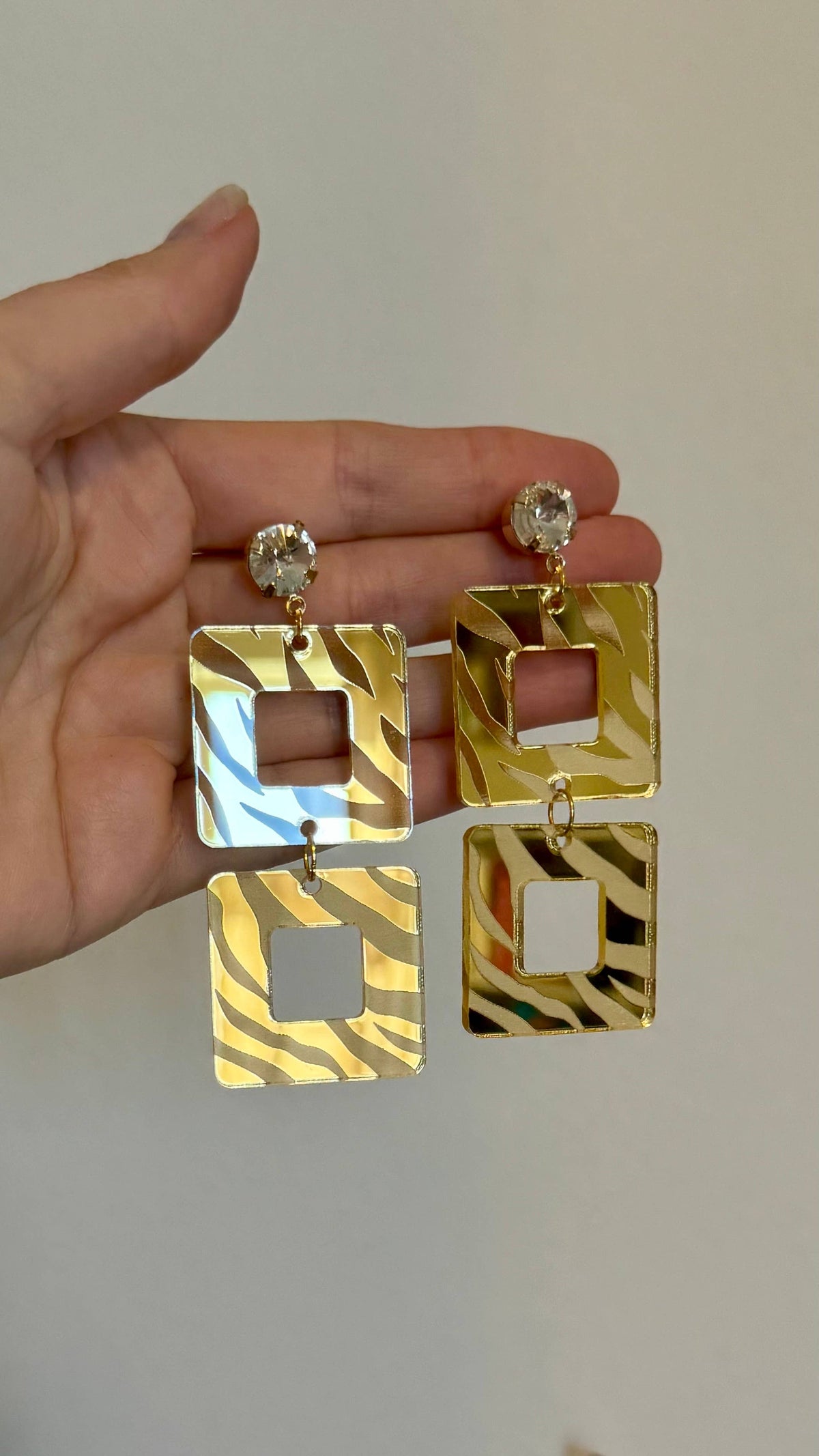 Acrylic Tiger Earrings