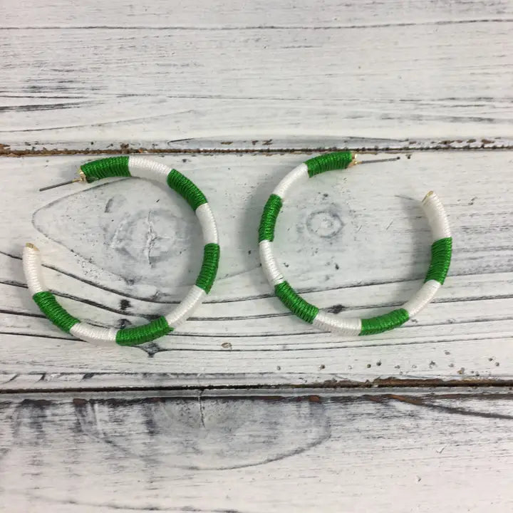 Threaded Hoop Earrings Grnwt - The Season Boutique
