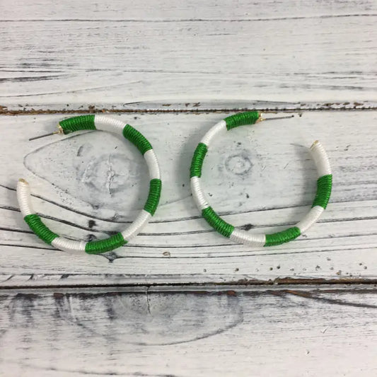 Threaded Hoop Earrings Grnwt - The Season Boutique