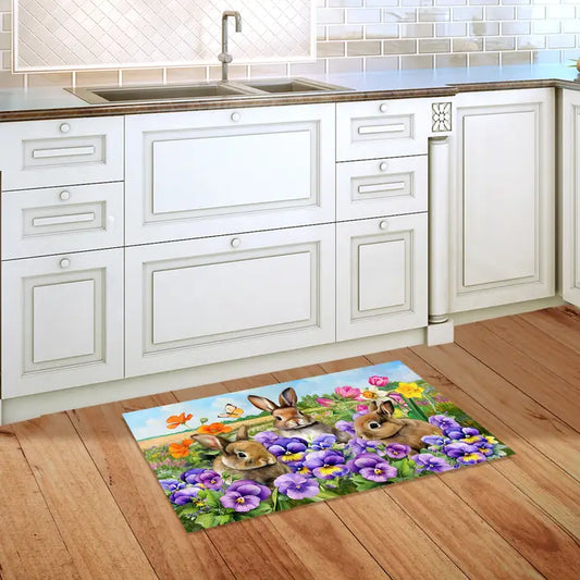 Spring Bunny Trio Doormat