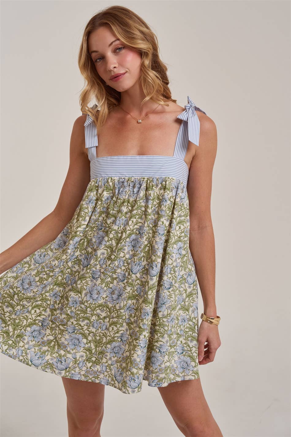 FLORAL BABYDOLL A LINE MINI DRESS - The Season Boutique