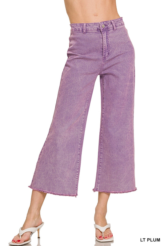 Acid Wash Fray High Waist