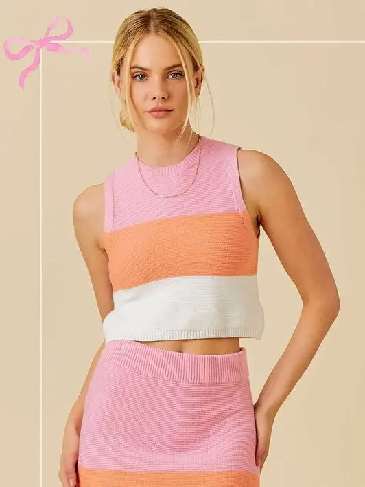 Color Block Knit Top
