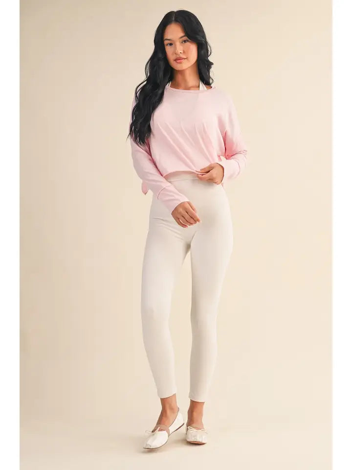 Cutout Back Long Sleeve Top - The Season Boutique