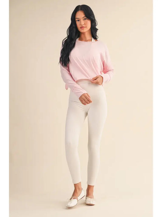Cutout Back Long Sleeve Top - The Season Boutique