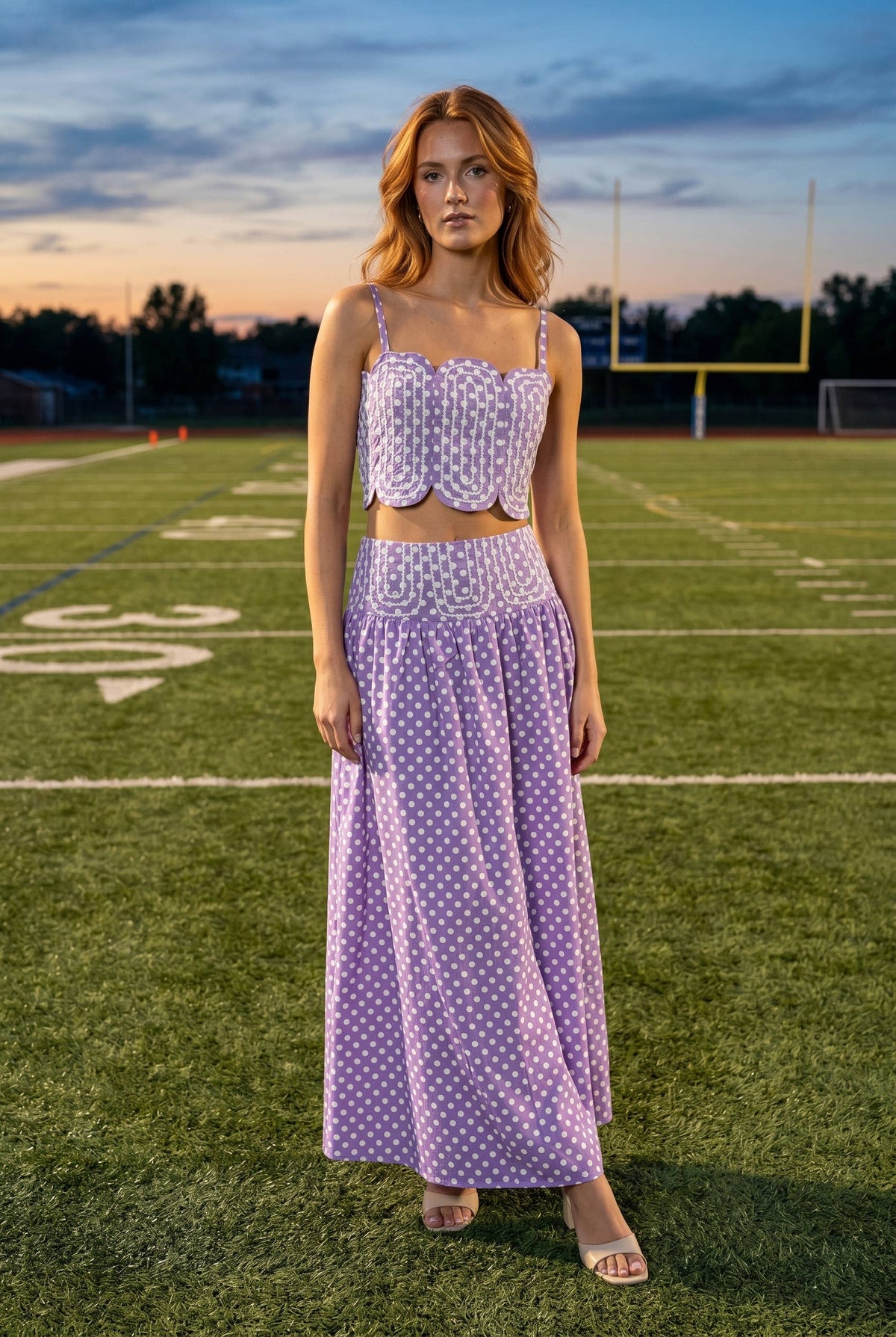 Crop And  Maxi Skirt Set
