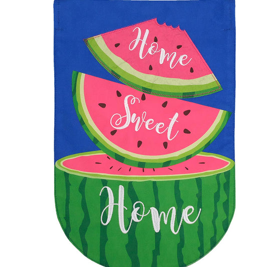 Home Sweet Home Watermelon Burlap Garden Flag - The Season Boutique