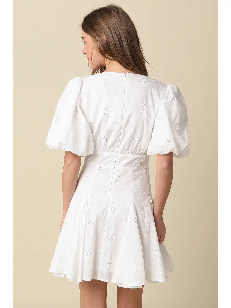 Celeste Puff-Sleeve Flare Mini Dress - The Season Boutique