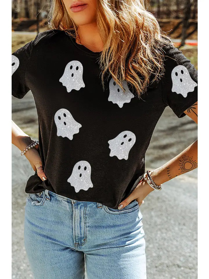 Glitter Ghost Halloween Shirt