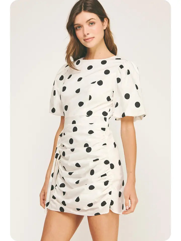 Polka Dot Voile Mini Dress