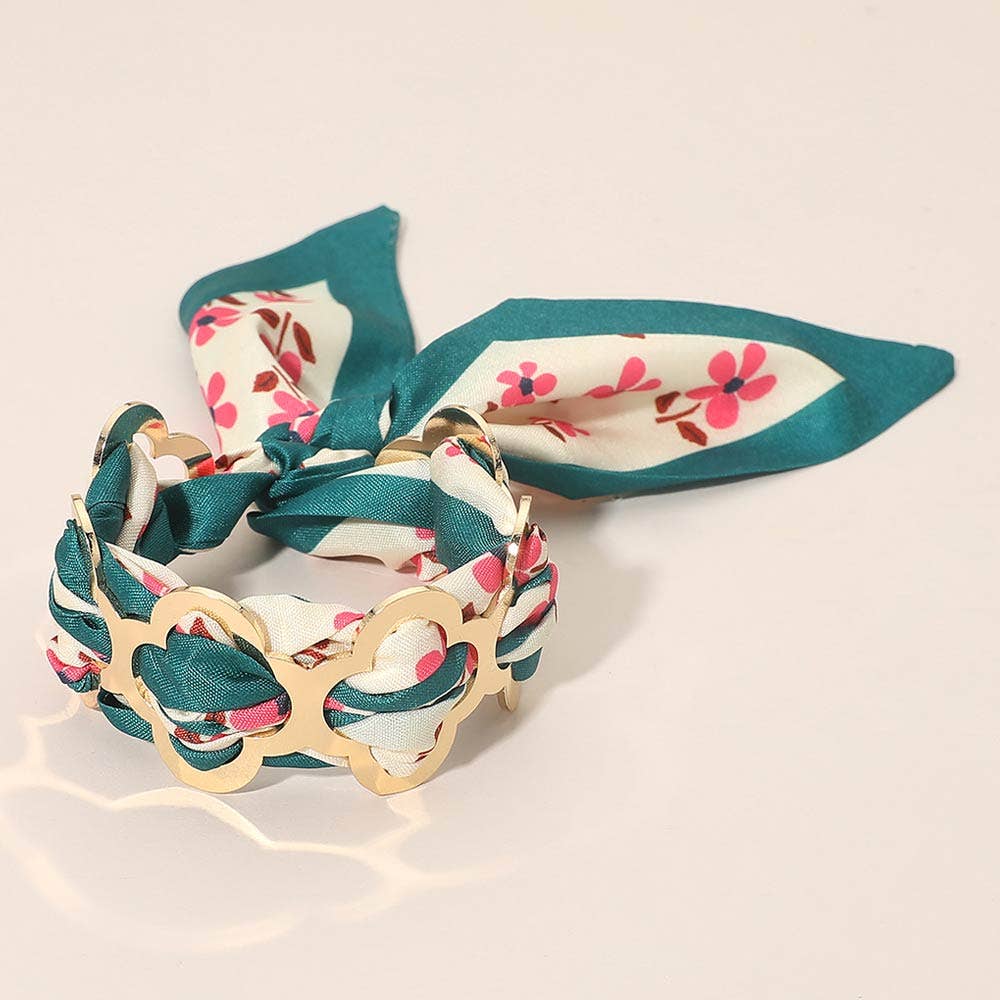 Metal Quatrefoil Ring Scarf Bracelet - The Season Boutique
