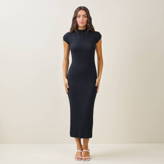 mockneck knit maxi dress