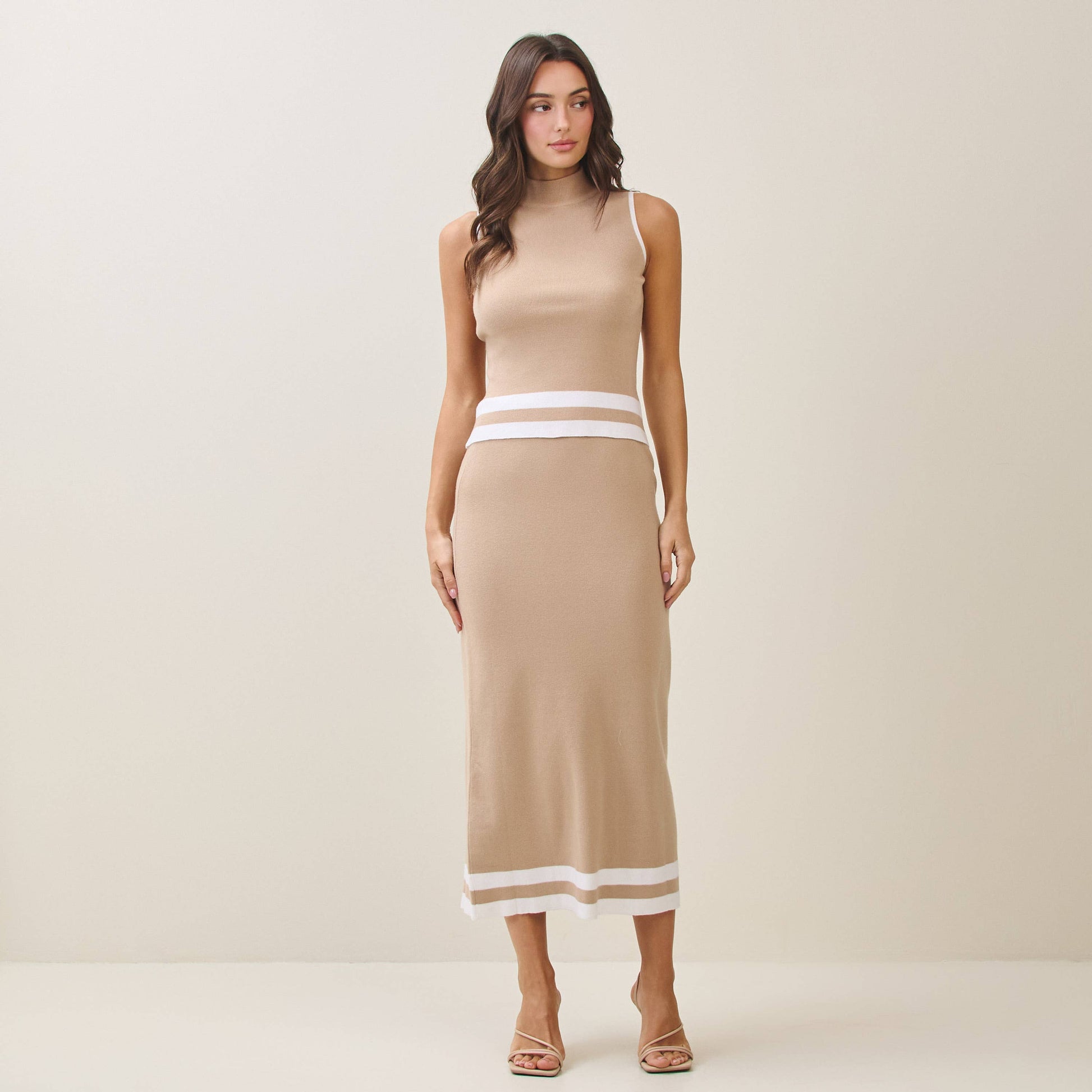 Mockneck knit top & skirt set - The Season Boutique