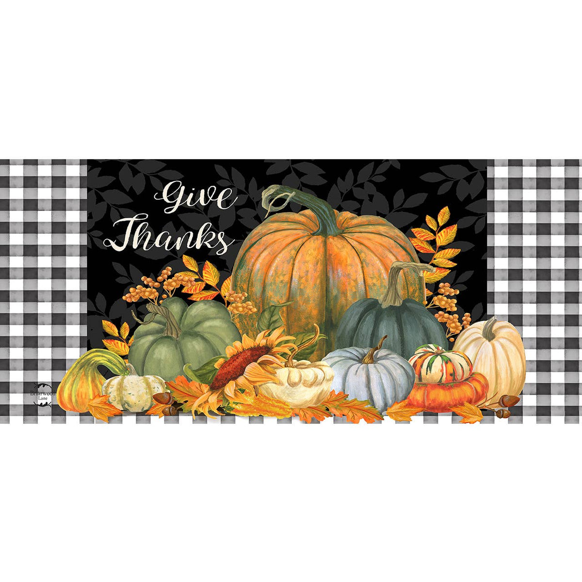 Checkered Give Thanks Mini Mat