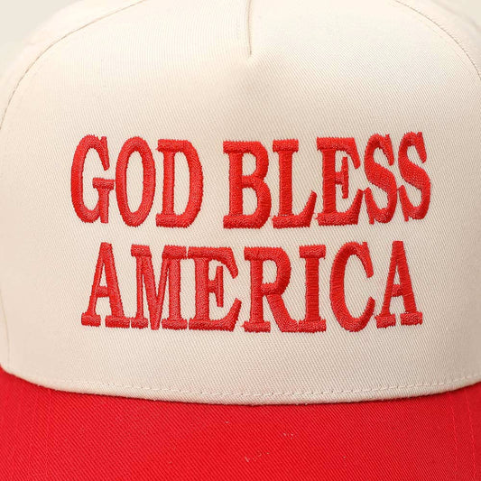 GOD BLESS AMERICA Embroidered Baseball Cap - The Season Boutique