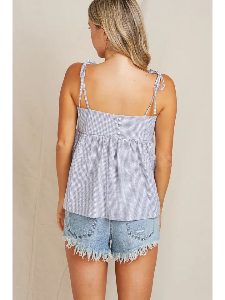 Grey Poplin Top