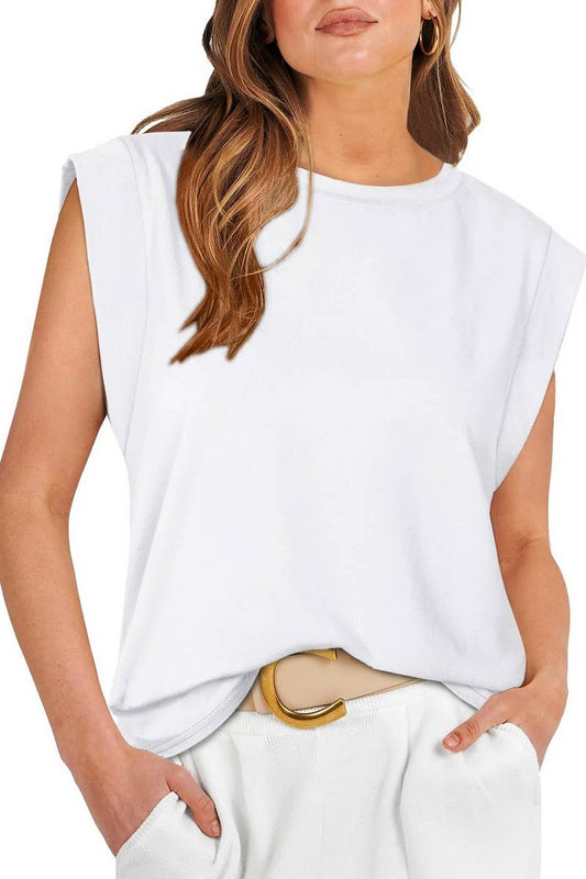 Round Neck Sleeveless Knit Top