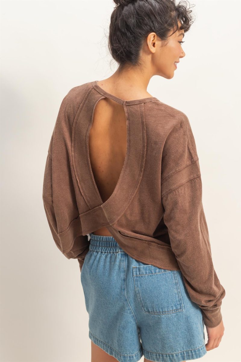 Cross Open Back Long-Sleeve - The Season Boutique