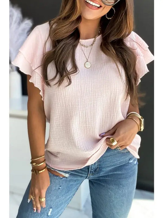 Cotton Gauze Layered Sleeve Top