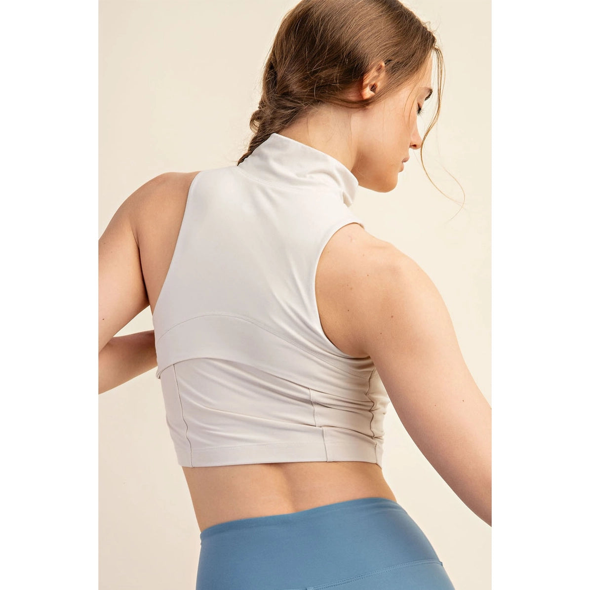 Butter Cropped Half Zip Top