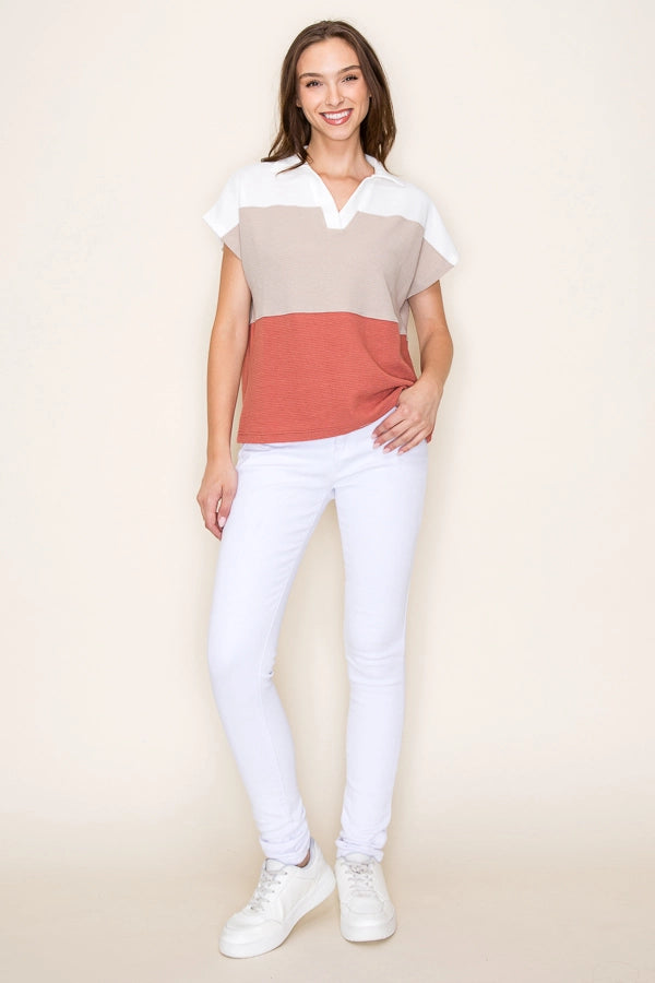 Colorblock Cloudy Knit Top