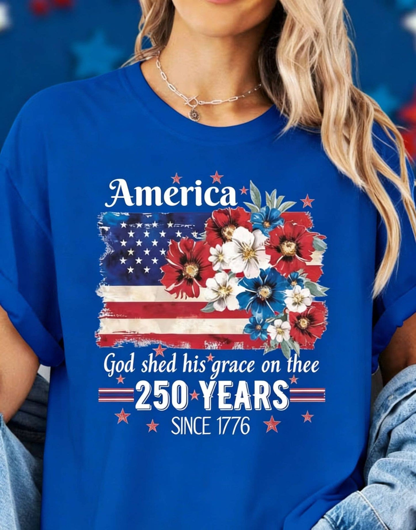 250th Floral Flag Cotton Tee