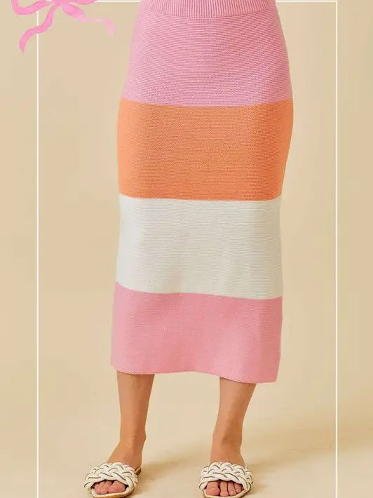 Color Block Sweat Skirt