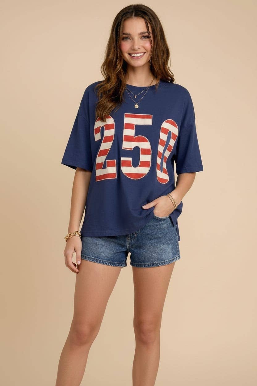 PLUS USA 250th Anniversary Commemorative Oversized: NAVY - The Season Boutique