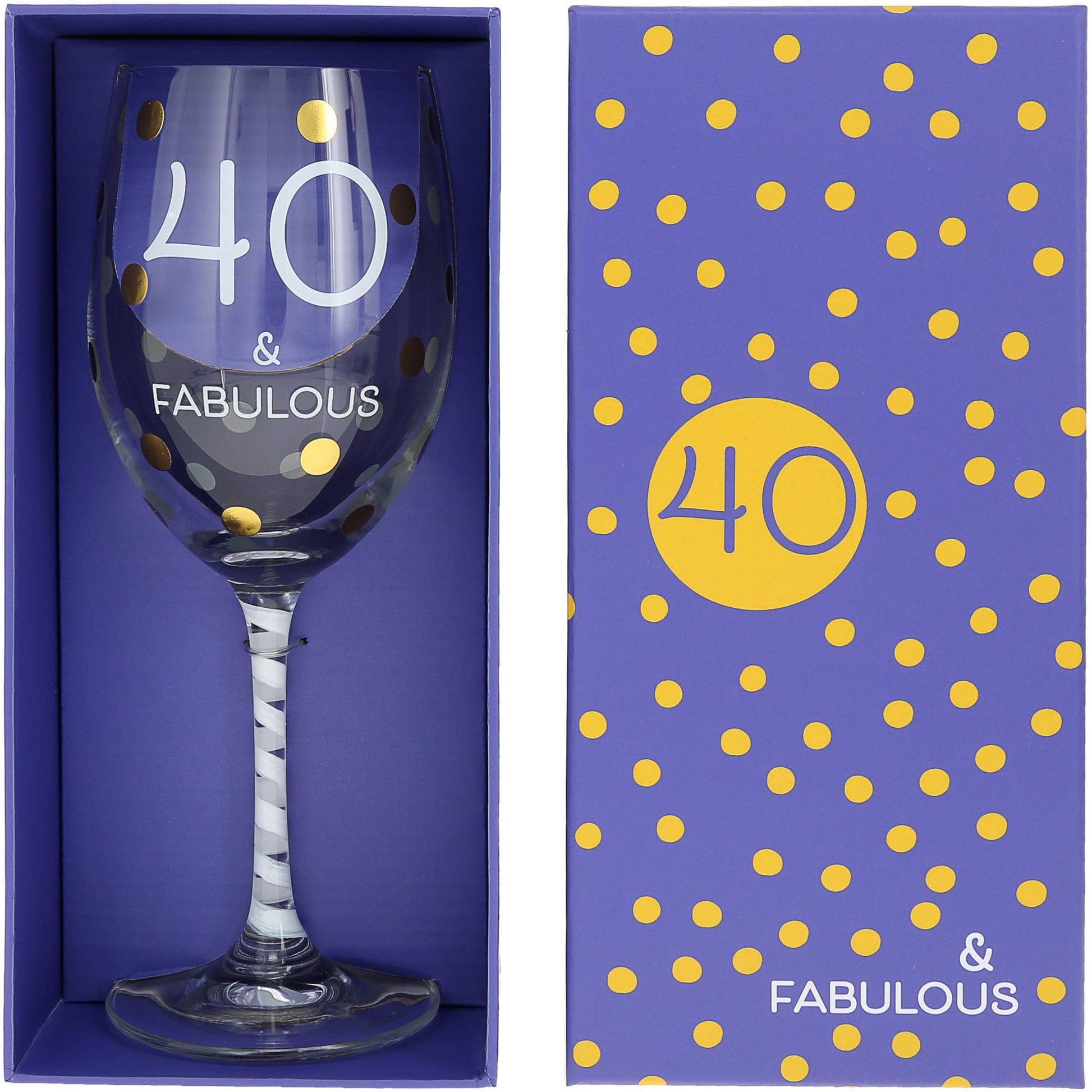 Gift Boxed 40th Birthday Wine Glass - The Season Boutique