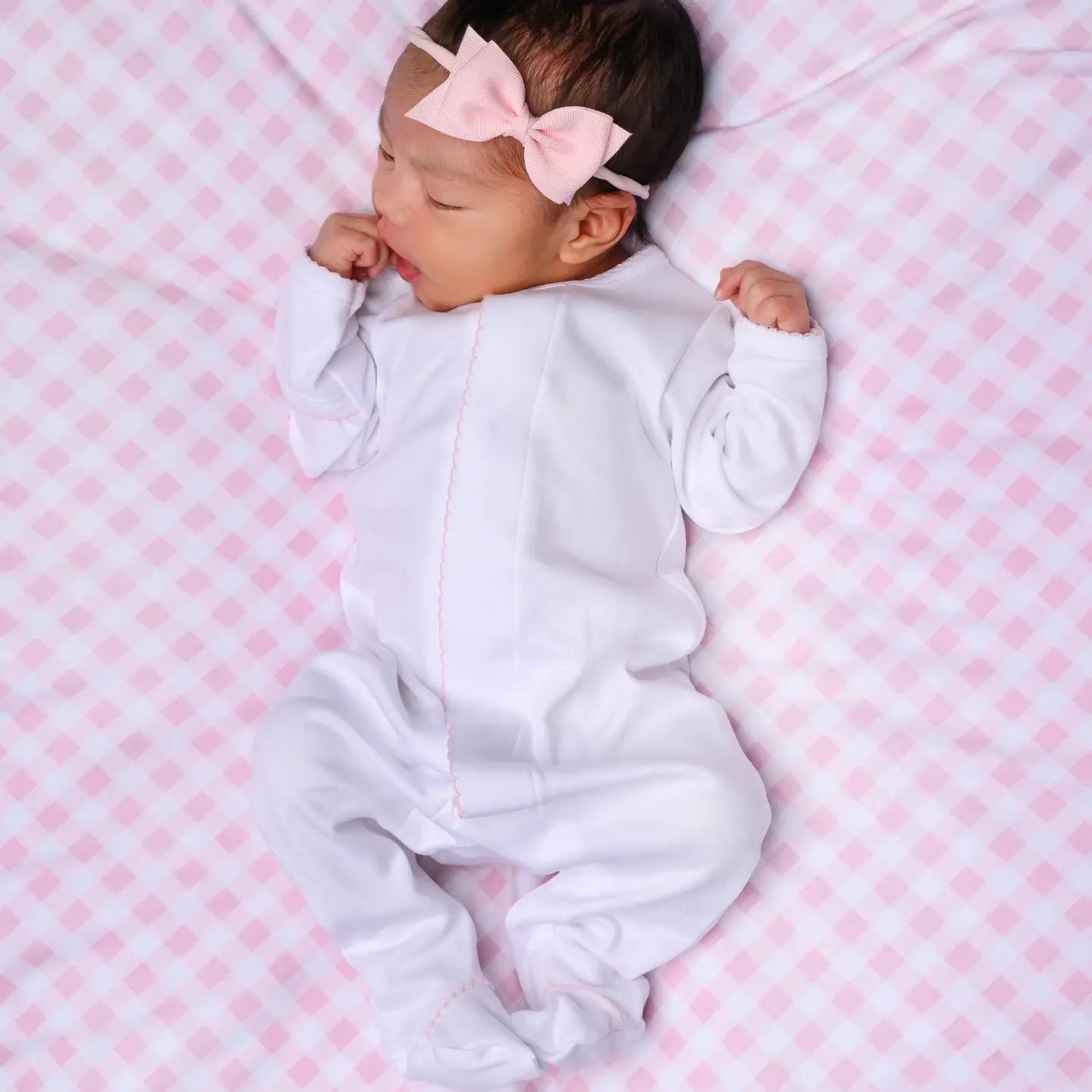 Solid Essentials White Pink Footie - The Season Boutique