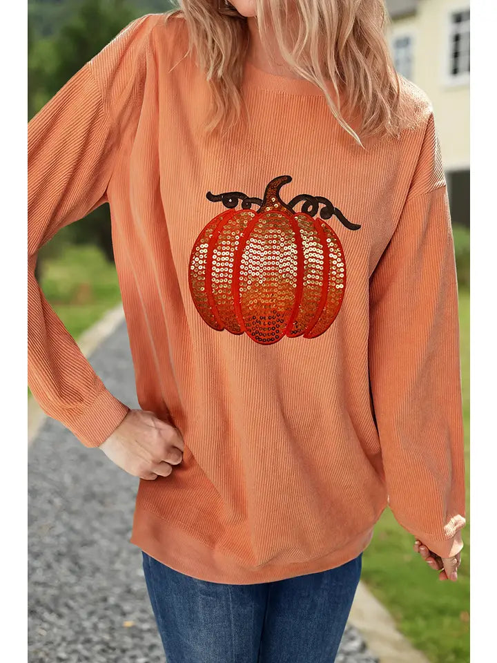 Sequin Pumpkin Sweatshirt