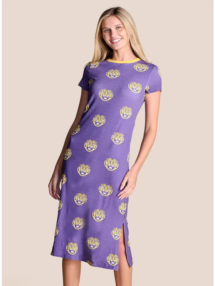 The LSU Roster Ribbed Midi Dress