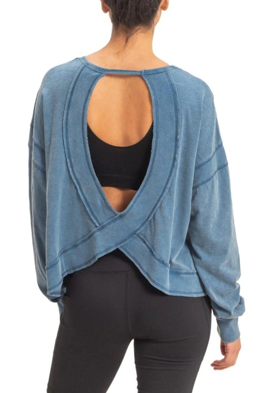 Cross Open Back Long-Sleeve