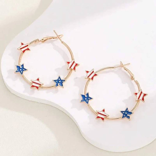 American flag star earring - The Season Boutique