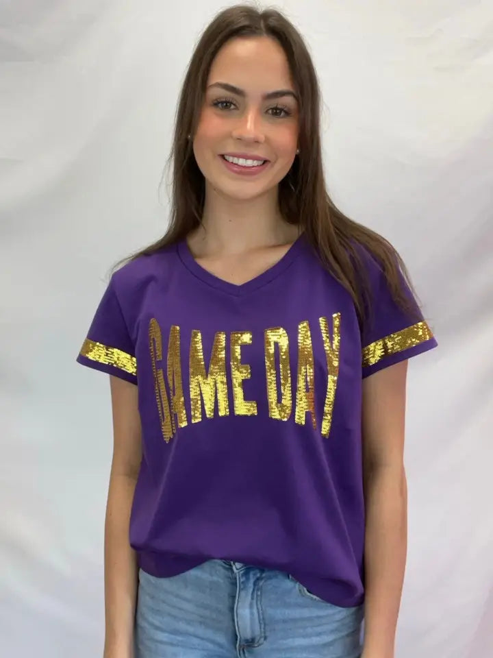 Purple Sequin Design Tee