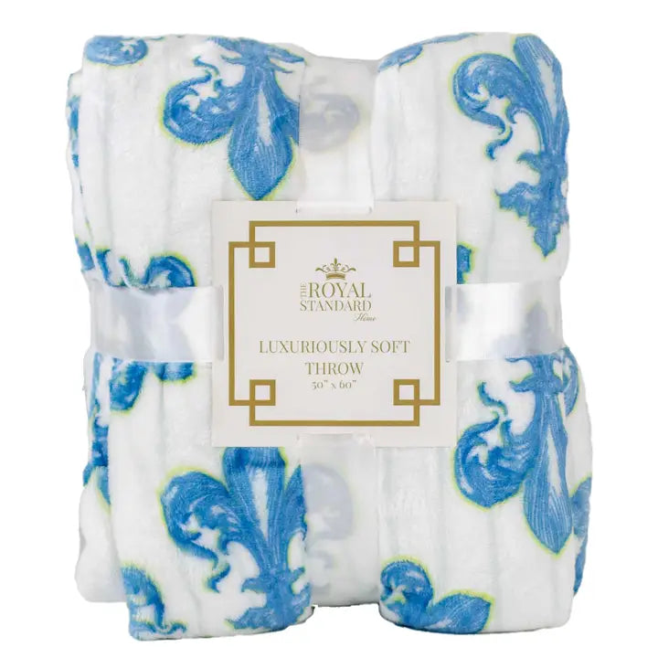 Fleur De Lis Throw Blue/Sky 50x60