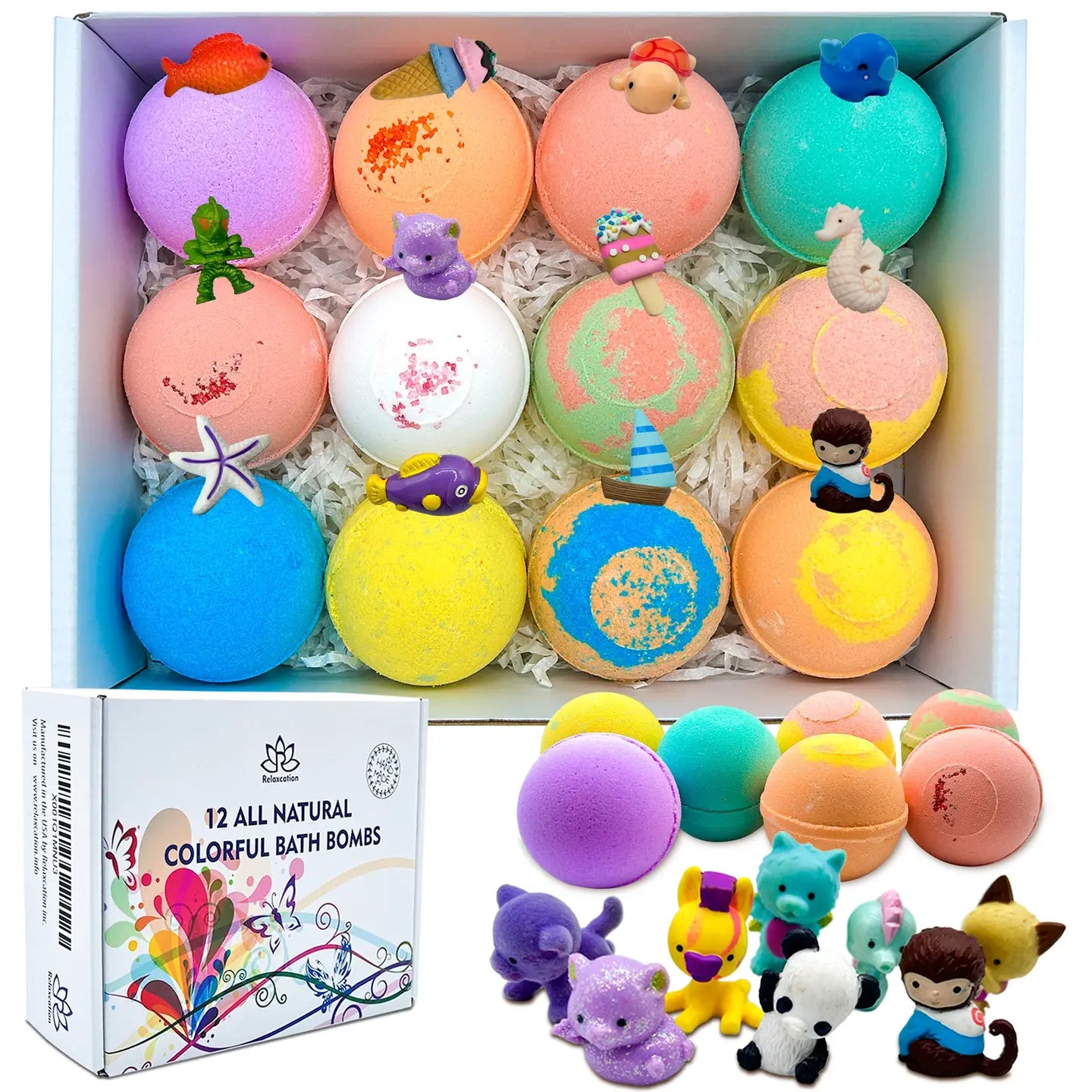 12 Bath Bombs For Kids with Surprise Toys Inside - The Season Boutique
