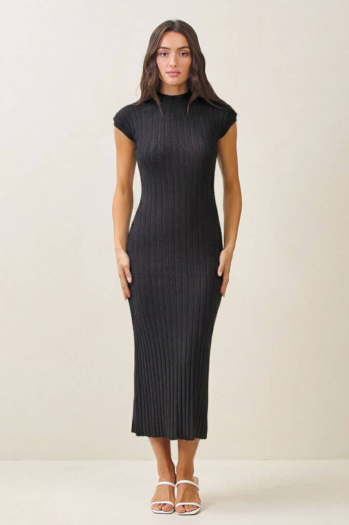 mockneck knit maxi dress
