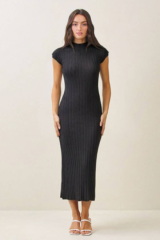 mockneck knit maxi dress