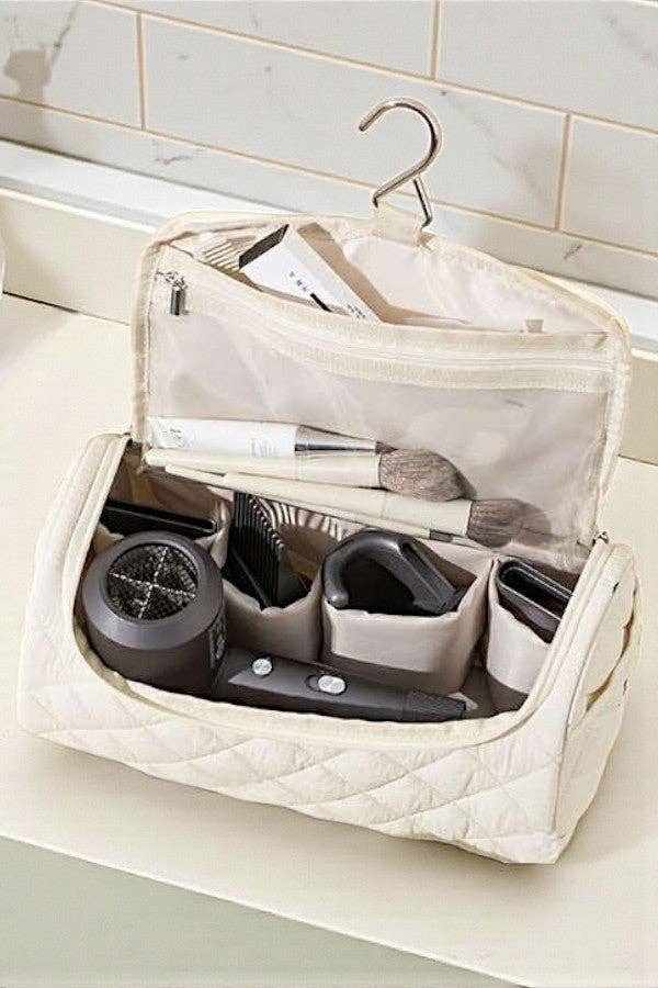 Hazel Cream Floral Cosmetic Case - The Season Boutique
