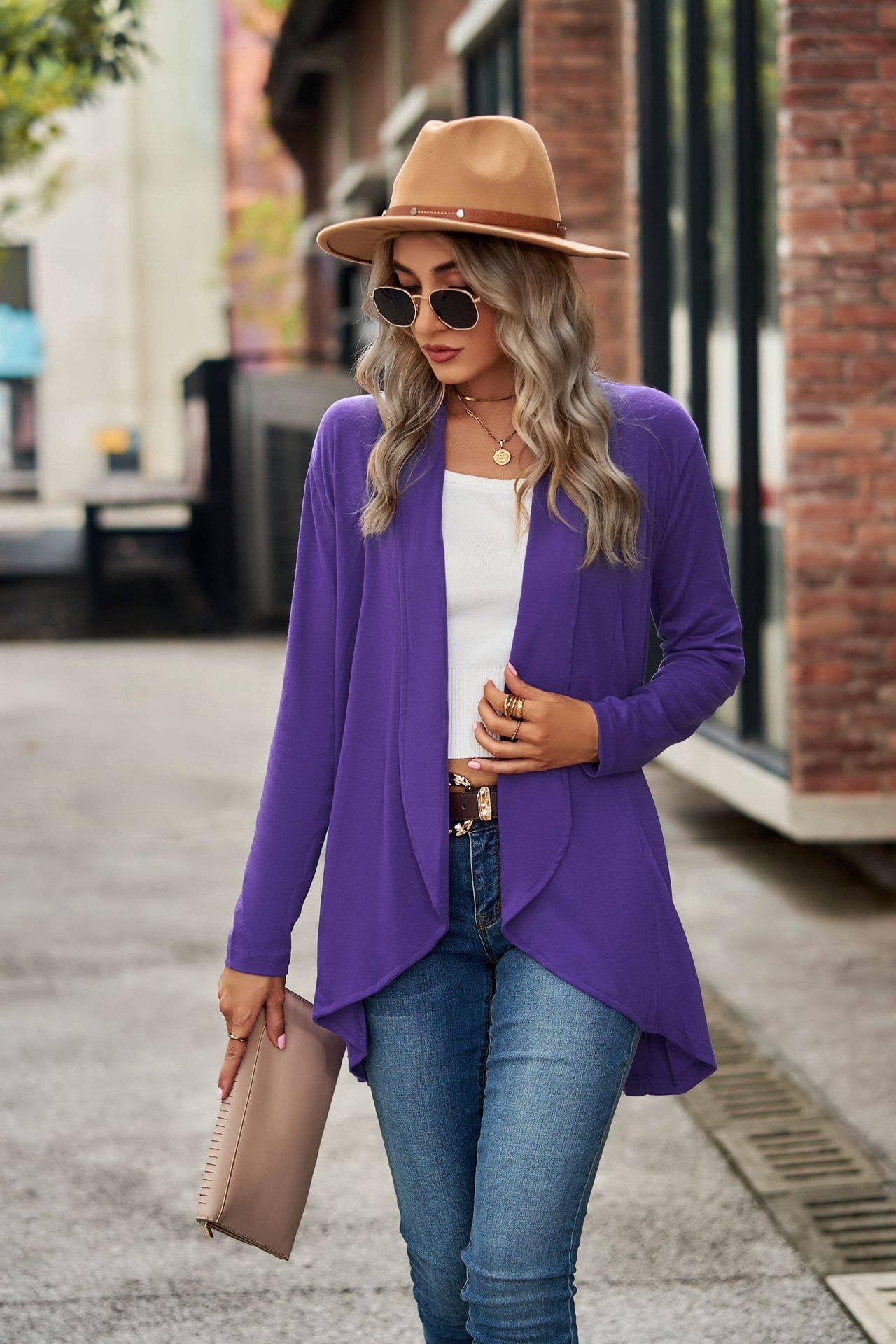 Long-sleeved loose knitted cardigan