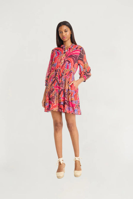 TIERED MINI SHIRT DRESS