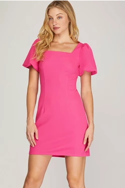 SQUARE NECK MINI DRESS