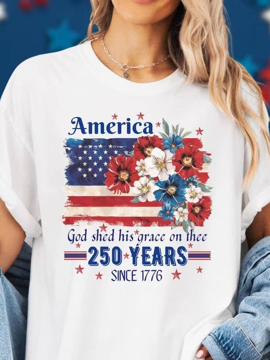 250th Floral Flag Cotton Tee
