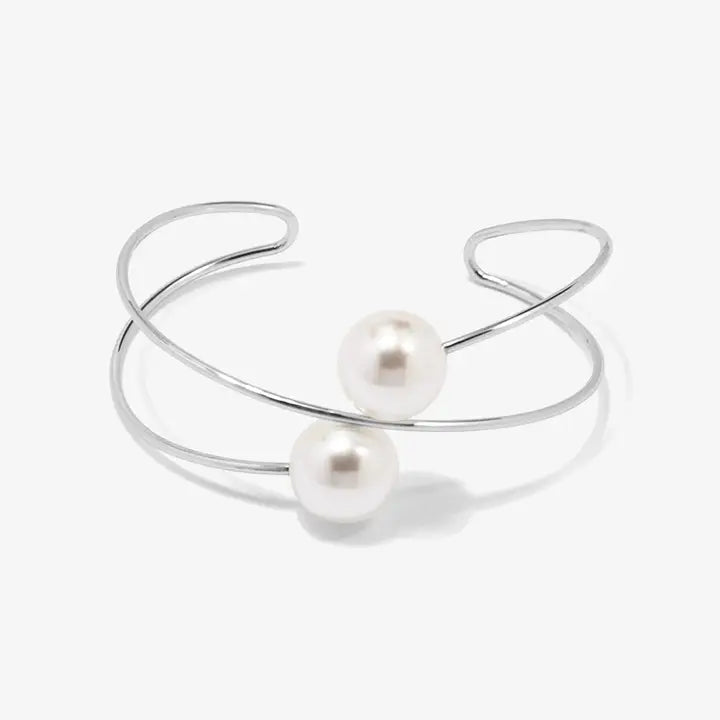 Two Pearls Cuff Bracelet