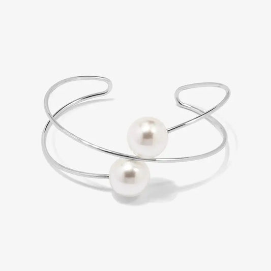 Two Pearls Cuff Bracelet