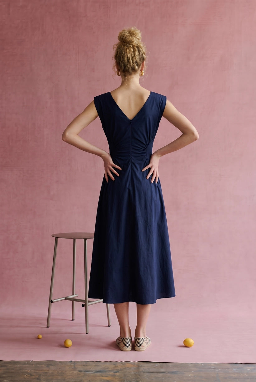 Ruched Waist Midi Dress